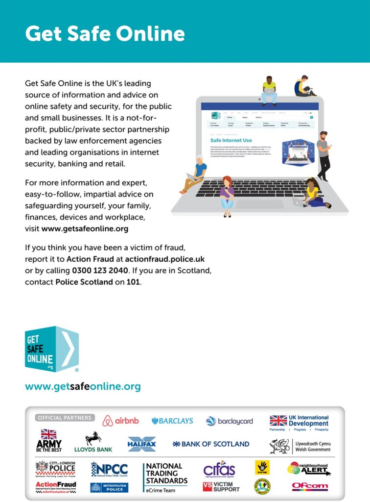 leaflet from getsafeonline.org cautioning against oversharing on social media - page 4